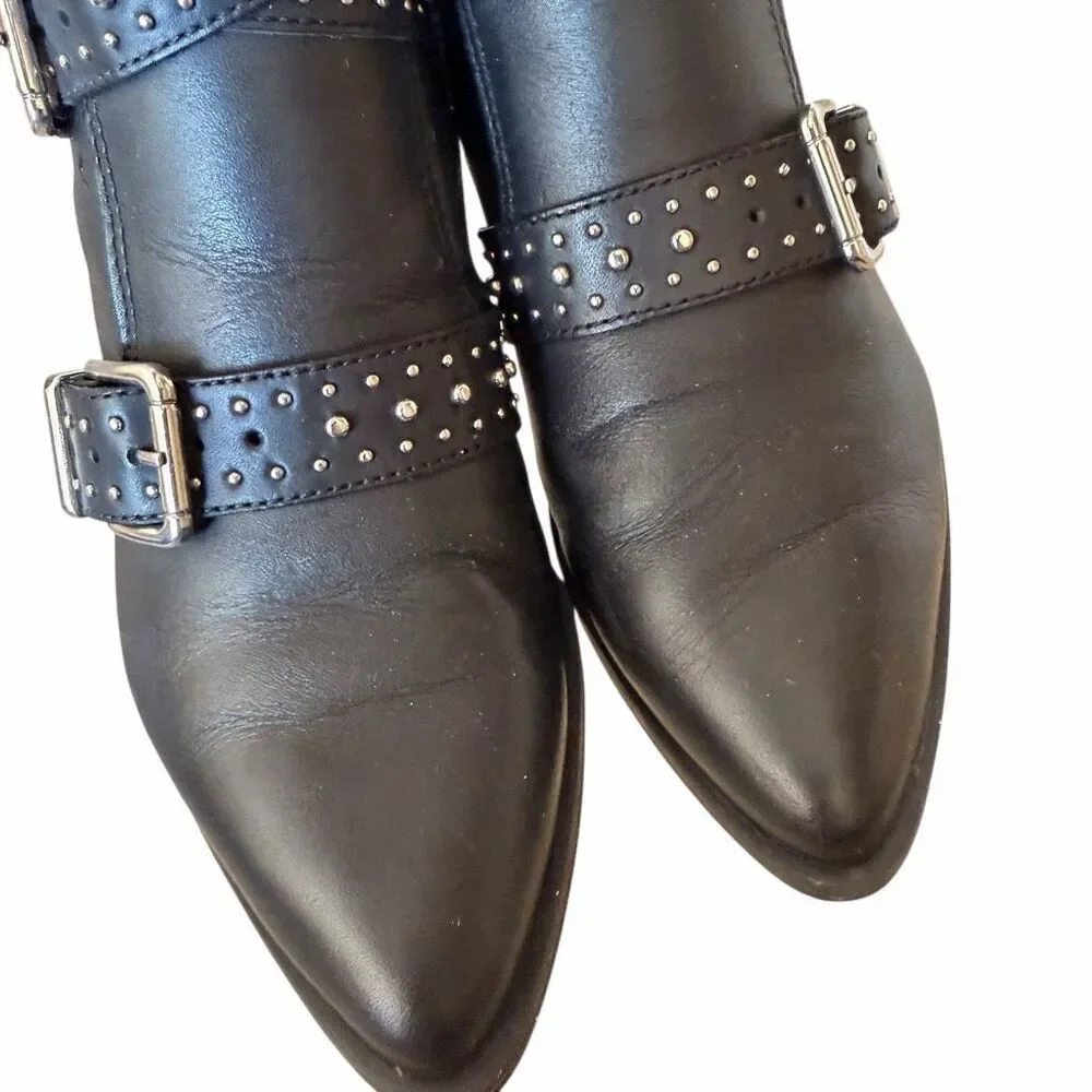 Steve Madden black studded rock leather Moto 